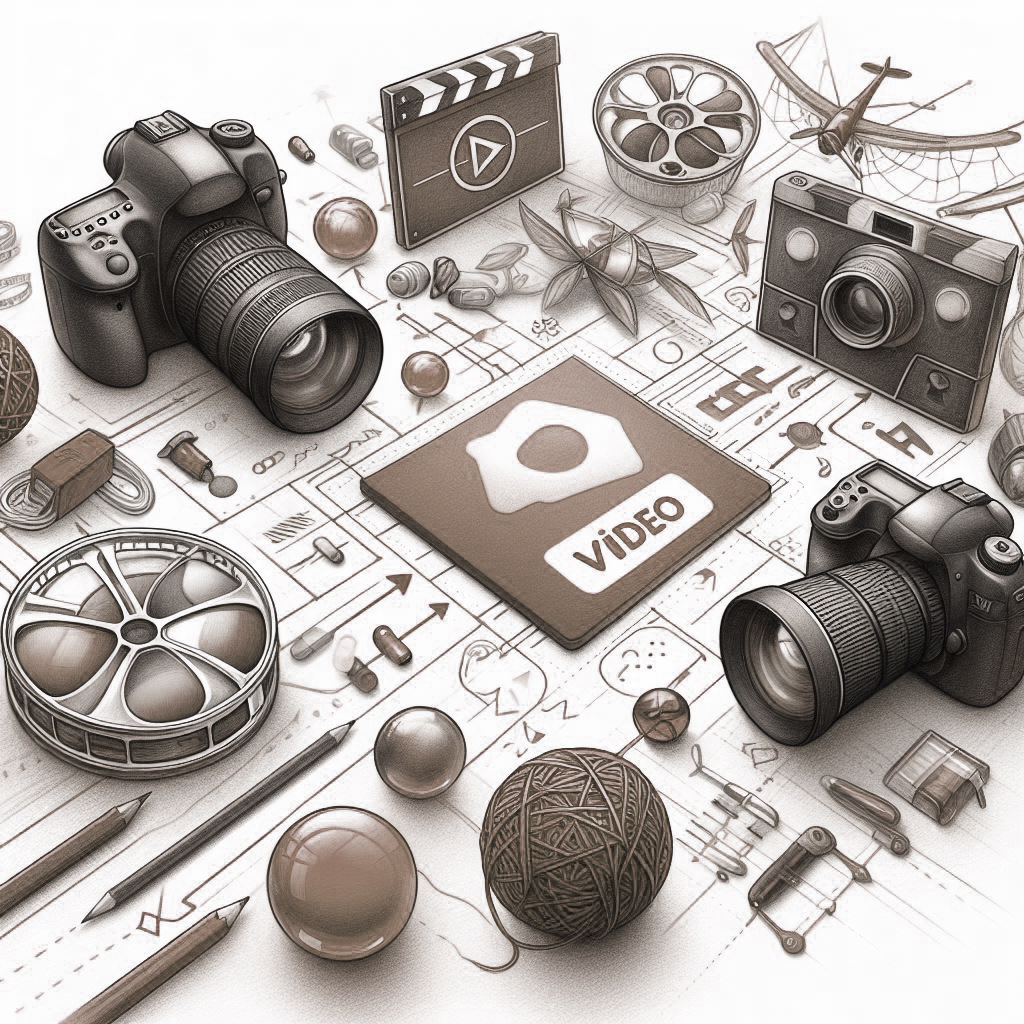 Ilustración de herramientas de fotografía, vídeo y creación